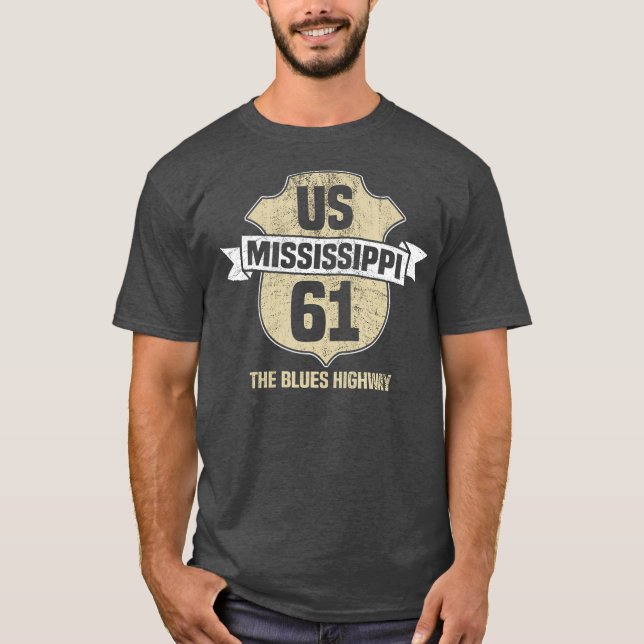 T-shirt Mississippi US 61 La Route du Blues (Devant)