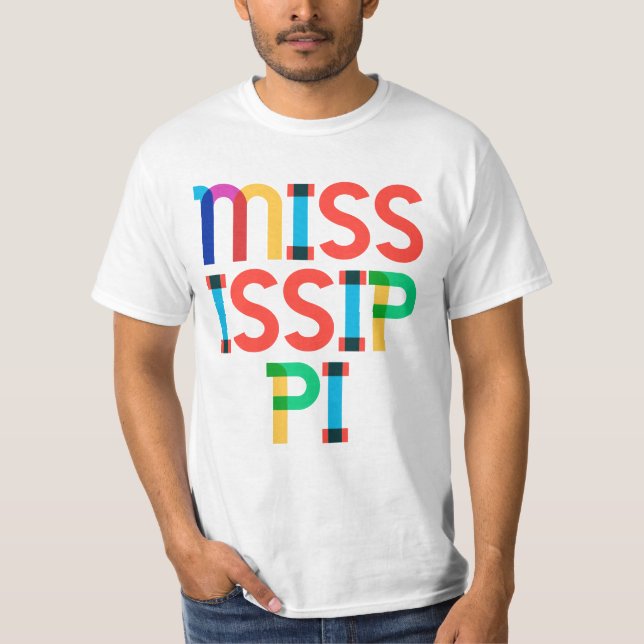 T-shirt Mississippi Vintage Retro Pop Art 80s (Devant)