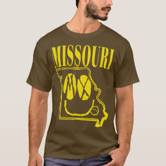 T-shirt Missouri Grunge Souriant visage Arrière - plan noi