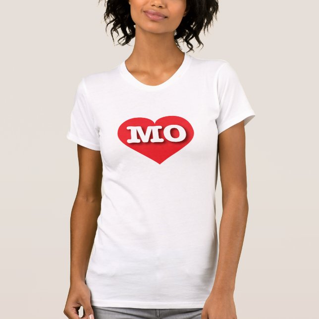 T-shirt Missouri Red Heart - J'aime MO (Devant)