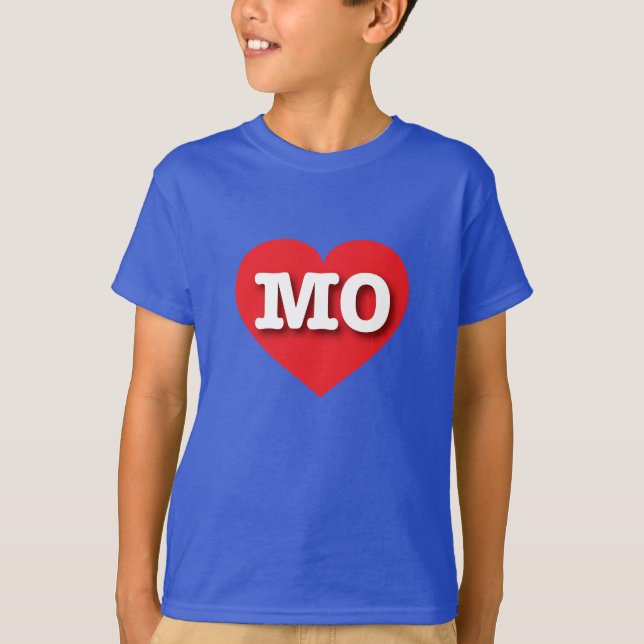 T-shirt Missouri Red Heart - J'aime MO (Devant)