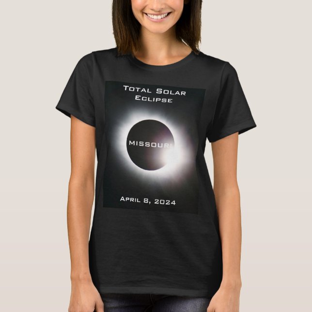 T-shirt Missouri Total éclipse solaire 8 avril 2024 (Devant)