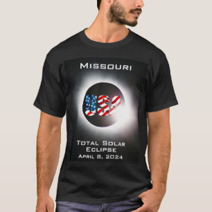 T-shirt Missouri USA Total éclipse solaire 8 avril 2024