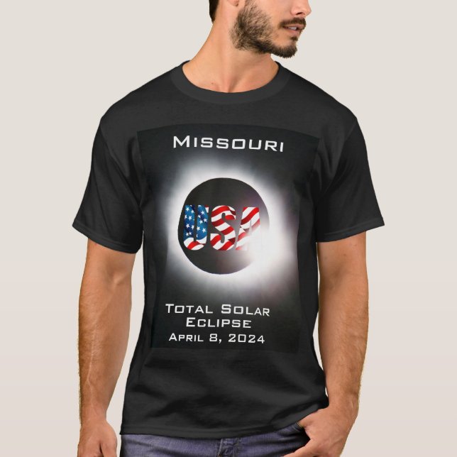 T-shirt Missouri USA Total éclipse solaire 8 avril 2024 (Devant)