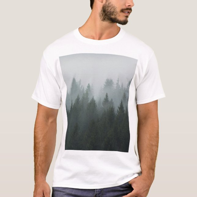 T-shirt Misty Mountain Forest Brouillard d'automne (Devant)
