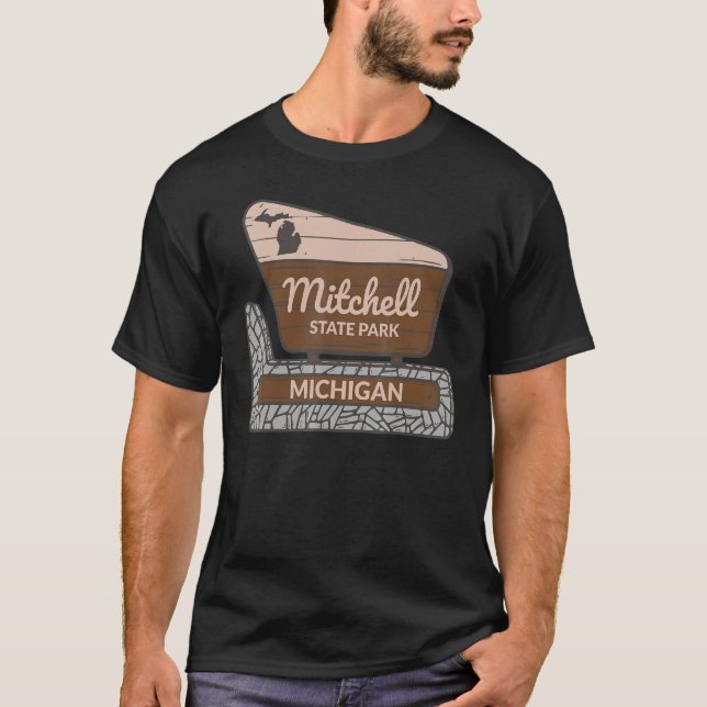 T-shirt Mitchell State Park Michigan MI Affiche de bienven (Devant)