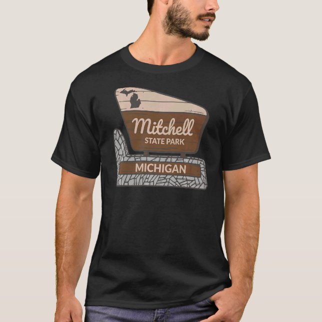 T-shirt Mitchell State Park Michigan MI Affiche de bienven (Devant)