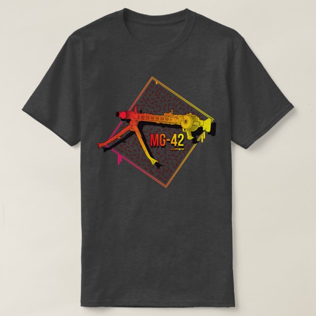 T-shirt Mitrailleuse allemande colorée MG42 (Design devant)