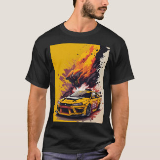 T-shirt Mitsubishi EVO voiture la plus froide en Jaune