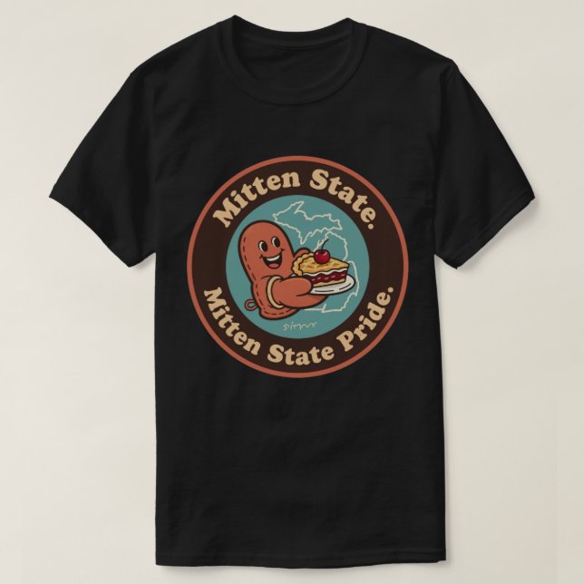 T-shirt Mitten State Pride_ Michigan Vintage (Design devant)