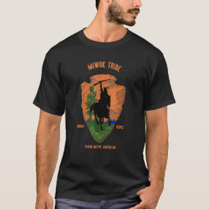 T-shirt Miwok Tribe Amérindienne Amérindienne Retro Vintag