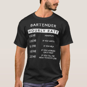 T-shirt Mix & Giggle - Bartender Taux horaire Humour Tee f
