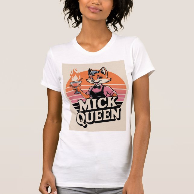 T-shirt Mix Queen Fox Bartender Shirt (Devant)