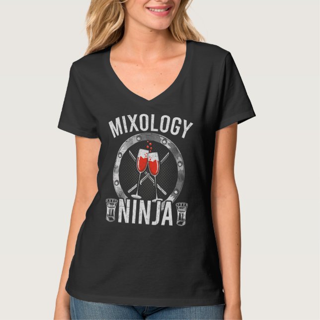 T-shirt Mixologie Ninja Bartending Bartender (Devant)