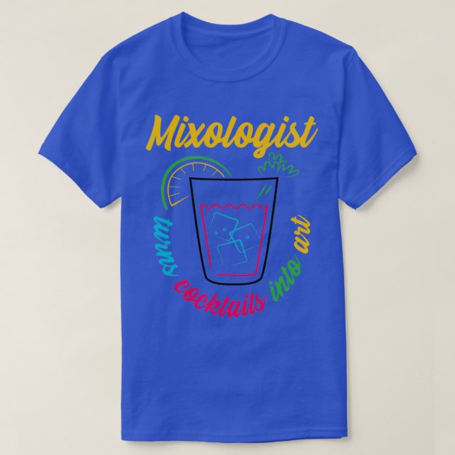 T-shirt Mixologue Cocktail Bartender 2 (Design devant)