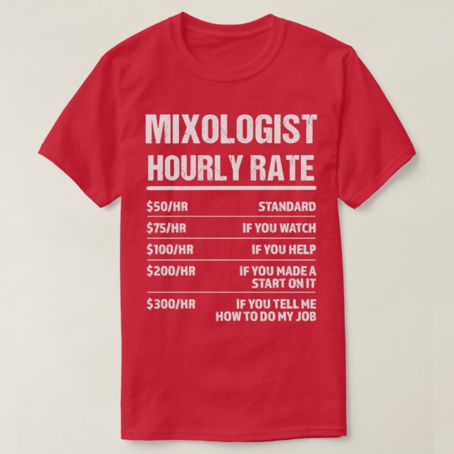 T-shirt Mixologue Horaire Note Drôle Cadeau Anniversaire (Design devant)