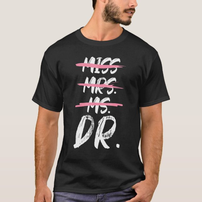 T-shirt Mlle Mme Mme Mme Dr Doctorat Diplôme (Devant)
