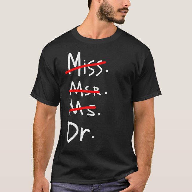 T-shirt Mlle Mme Mme Mme Dr Phd Diplôme (Devant)