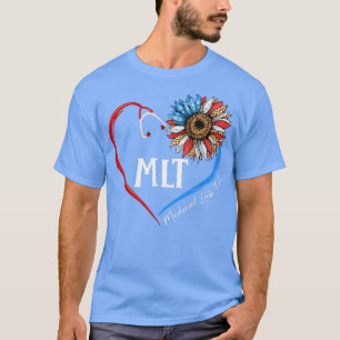 T-shirt MLT Médicale Lab Tech USA Sunflower Stethoscope He