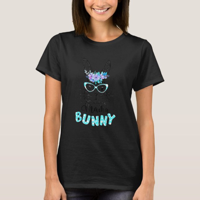 T-shirt Mmama Mama Bunny lunettes visage Headband Jour de  (Devant)