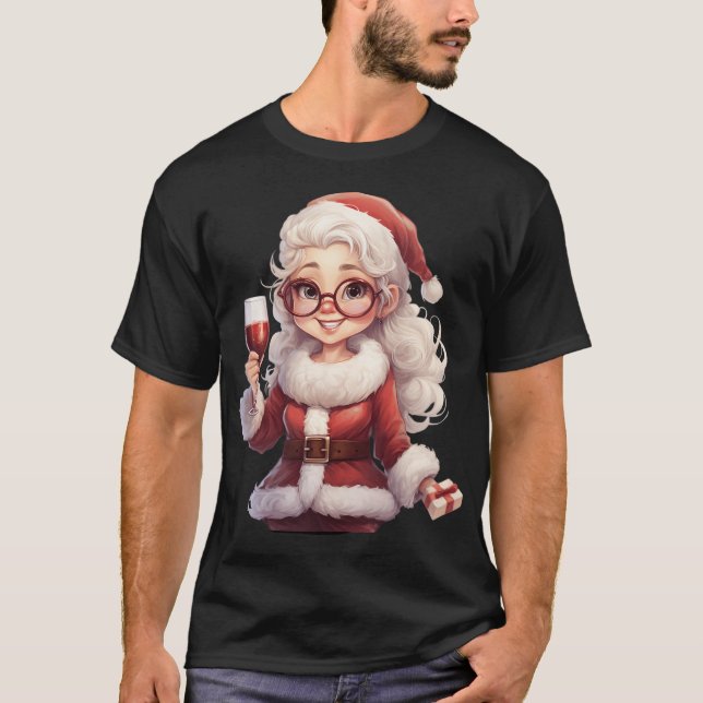 T-shirt Mme Claus salue Noël (Devant)