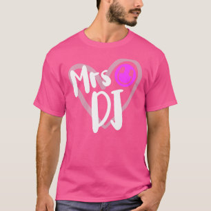 T-shirt Mme DJ Épouse Disque Cardiaque Jockey