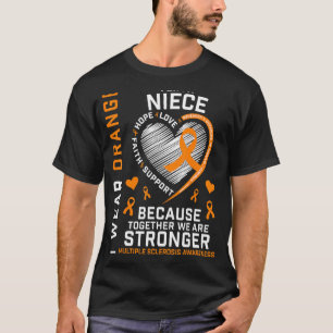 T-shirt Mme Je Porte L'Orange Pour Ma Nièce Sclérose Multi