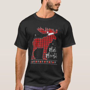 T-shirt Mme Moose   Red Plaid Buffalo Matching Family Paj