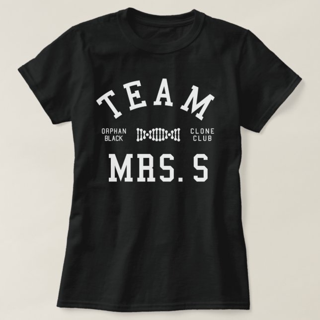 T-shirt Mme noire orpheline S d'équipe (Design devant)