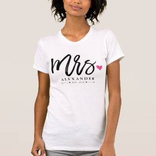 T-shirt Mme (Nom) Est. Année de votre Mariage
