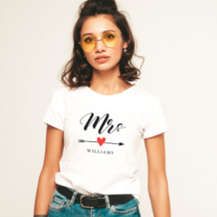 T-shirt Mme personnalisée avec le coeur et la flèche