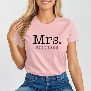 T-shirt Mme Pink Vintage Mariage personnalisé Monogramme