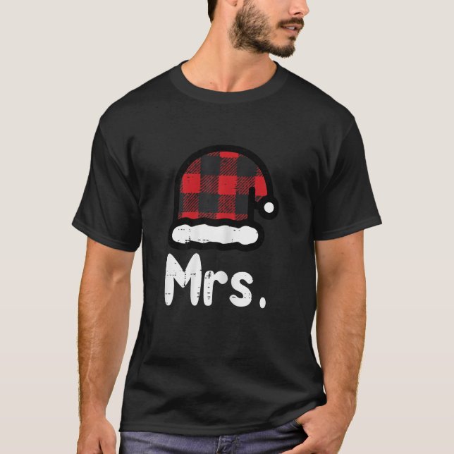 T-shirt Mme Santa Hat Buffalo a posé des couples correspon (Devant)