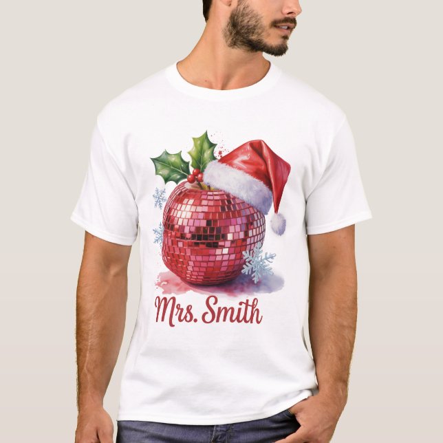 T-shirt Mme Smith Boule Disco Personnalisée Santa Hat Xmas (Devant)