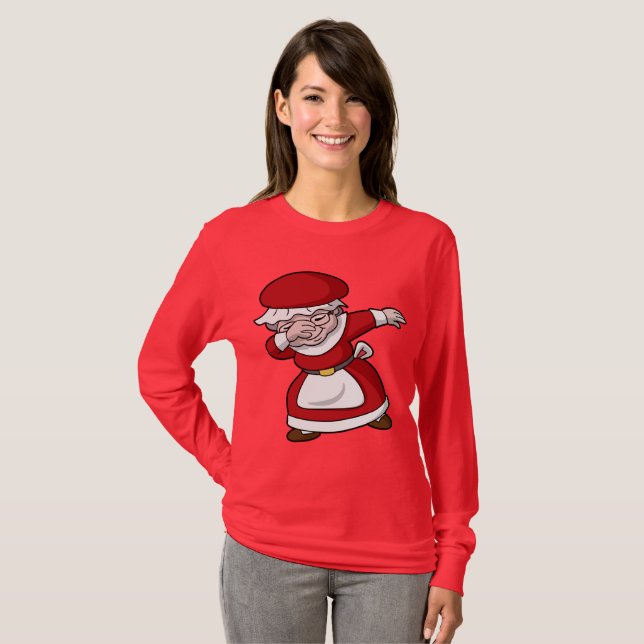 T-shirt Mme tamponnante Claus Christmas Dab (Devant entier)