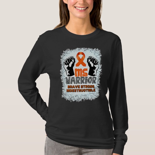 T-shirt Mme Warrior Indestructible Sclérose En Plain (Devant)