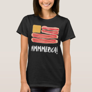 T-shirt Mmmerica Pancakes Et Bacon America Petit Déjeuner