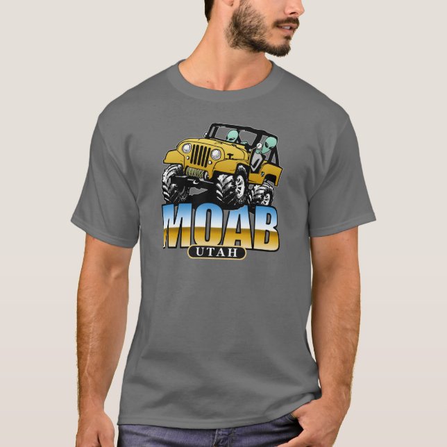T-shirt MOAB, Utah - aliens 4x4 (Devant)