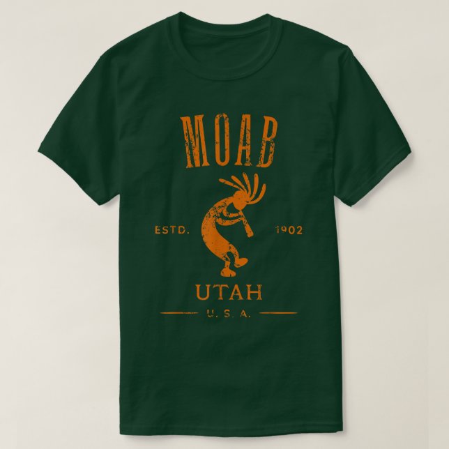 T-shirt Moab Utah Kokopelli Souvenir Conception désistée (Design devant)