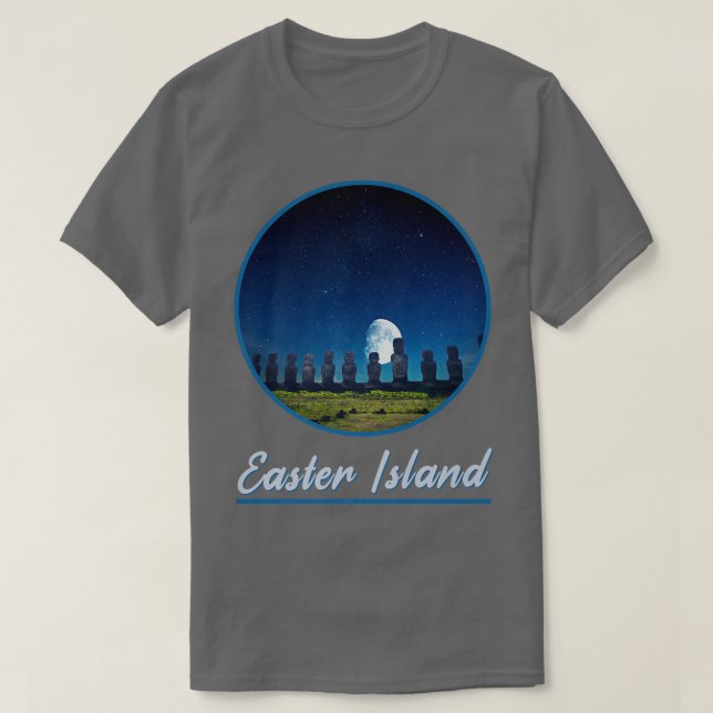 T-shirt Moai Statue Easter Island At Night Easter Island P (Design devant)