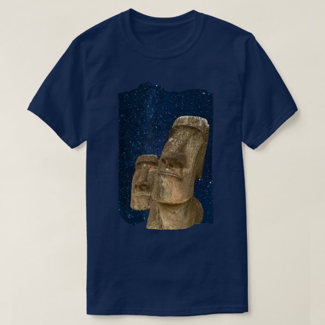 T-shirt Moai Statue Easter Island At Night Easter Island T (Design devant)
