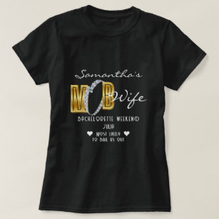 T-shirt Mob Wife & Cocktails Black Bach Bachelorette Party