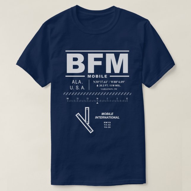 T-shirt Mobile International Airport BFM (Design devant)