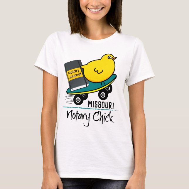 T-shirt Mobile Notaire Chick Riding Skateboard Missouri (Devant)