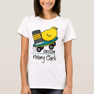 T-shirt Mobile Notaire Chick Riding Skateboard Oregon
