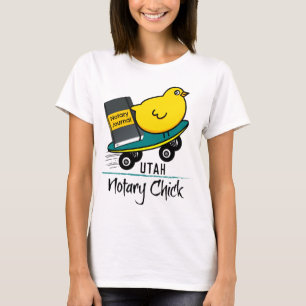 T-shirt Mobile Notaire Chick Riding Skateboard Utah