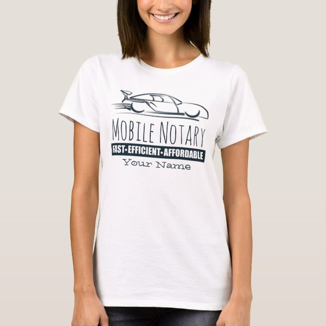 T-shirt Mobile Notaire Public Fast Car Nom Customisé (Devant)