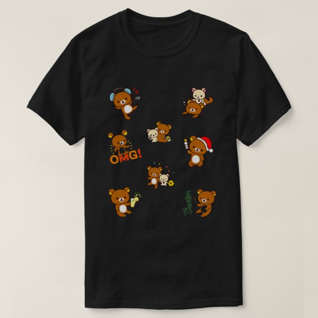 T-shirt mocha cat and cute milk - bears (Design devant)