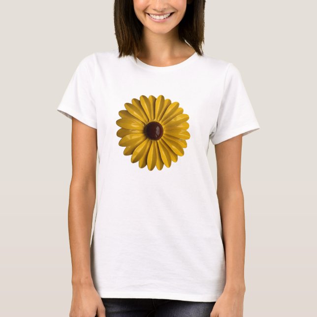 T-shirt MoD Hippie Jaune de la marguerite des années 60 mo (Devant)