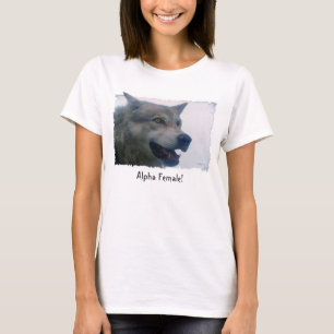 T-shirt Mode "ALPHA FEMALE" Fun Grey Wolf